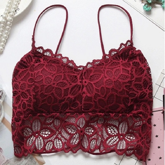 JUST IN🌷 Burgundy Lace Bralette - Picture 3 of 8